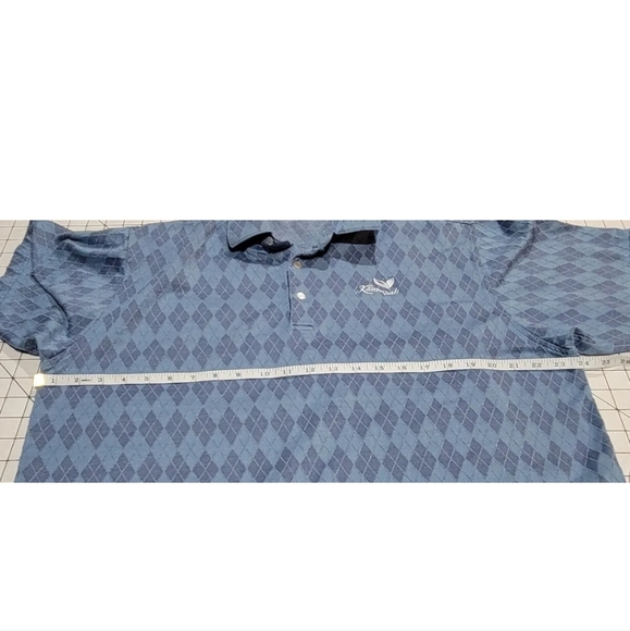 Peter Millar Golf Polo Shirt Men's L Blue Argyle-Embroidered Kaanapali Hawaii - Picture 12 of 13